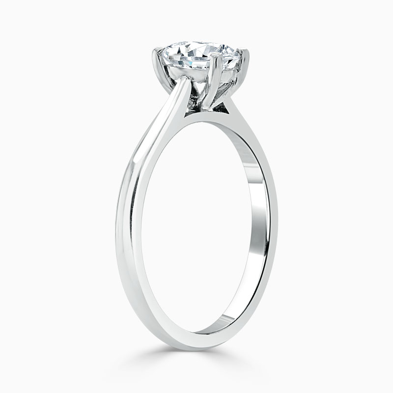 Platinum Oval Shape Classic Wedfit Engagement Ring