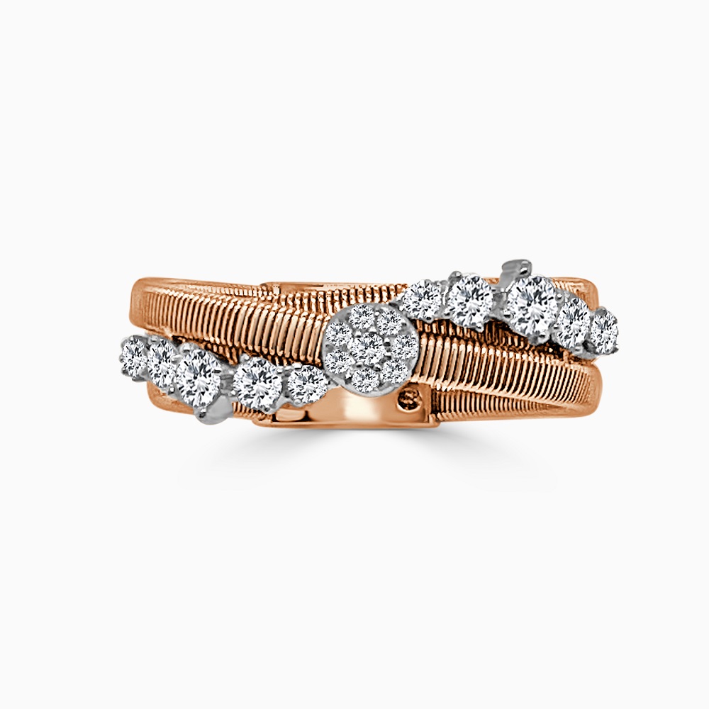 18ct Rose Gold Florence Crossover Diamond Ring