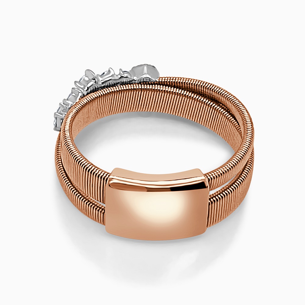 18ct Rose Gold Florence Crossover Diamond Ring