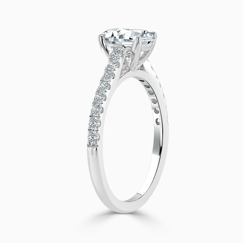 Platinum Oval Shape Classic Wedfit Cutdown Engagement Ring