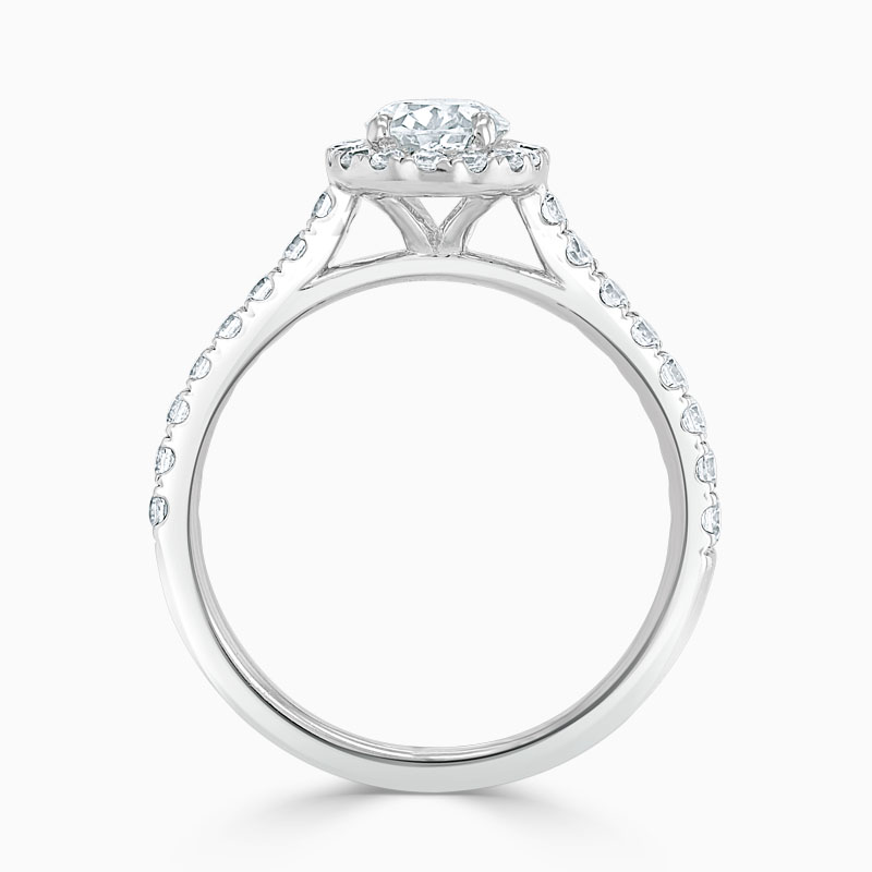 Platinum Oval Shape Classic Wedfit Halo Engagement Ring