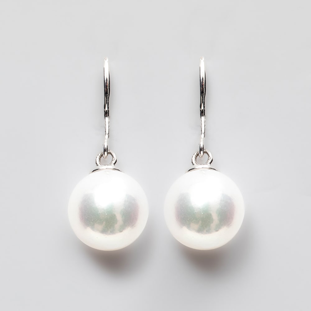 18ct White Gold 18ct White Gold Pearl Hook Earrings (8.5mm)