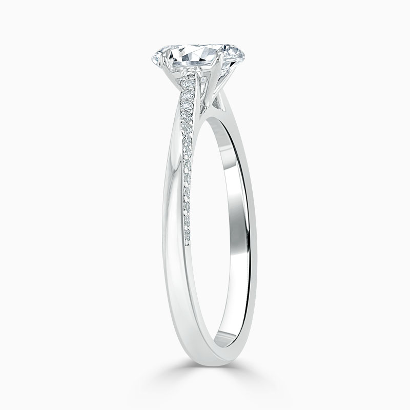 Platinum Oval Shape Vortex Engagement Ring