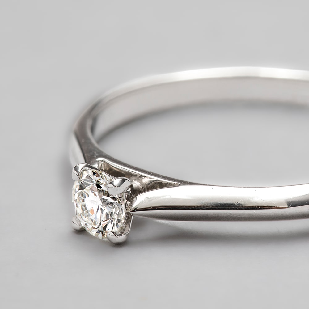Platinum Round Brilliant Classic Wedfit Engagement Ring with Round, 0.23ct, I Colour, VS1 Clarity -  GIA 6232277321 