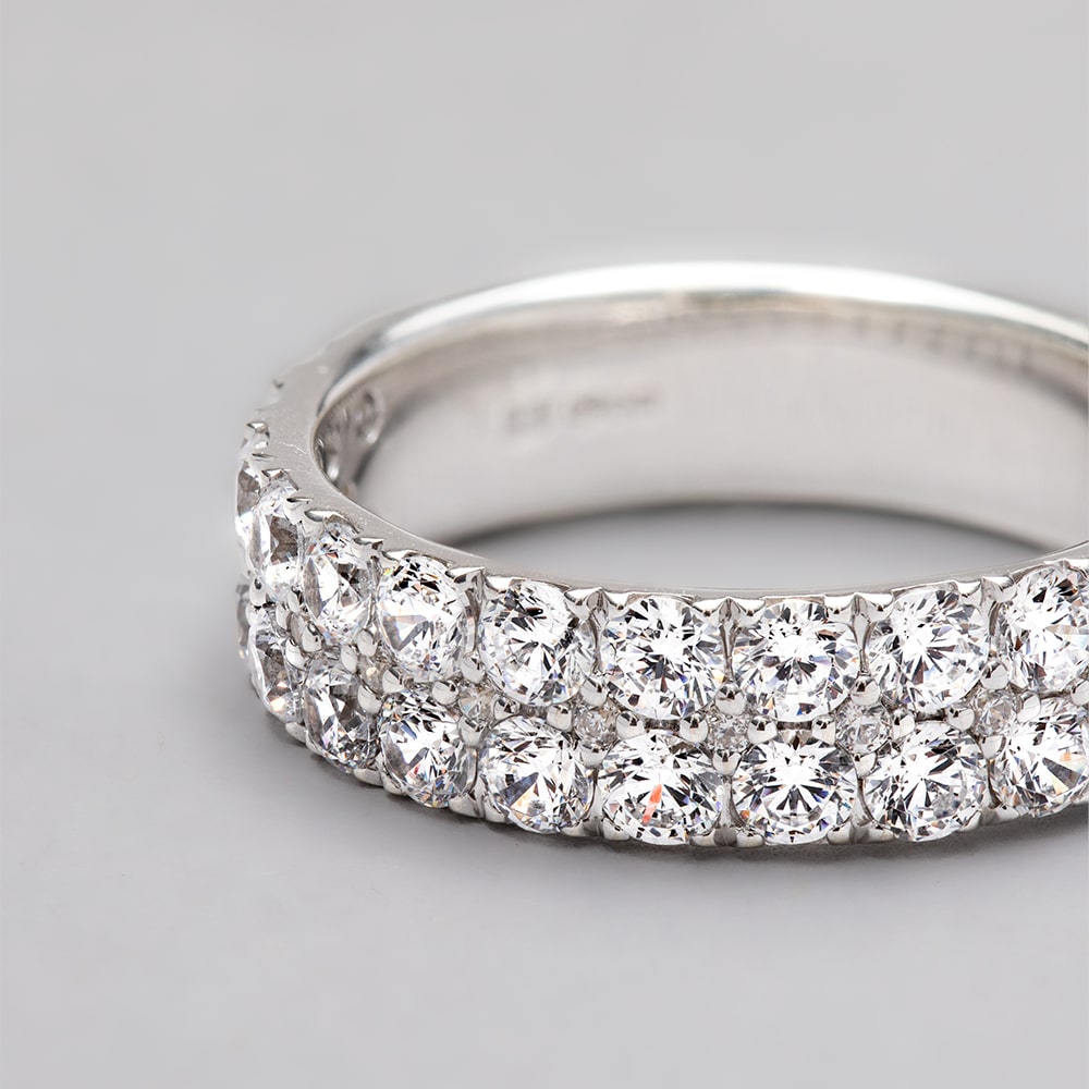 Platinum Cutdown With Micro Pave Eternity Ring