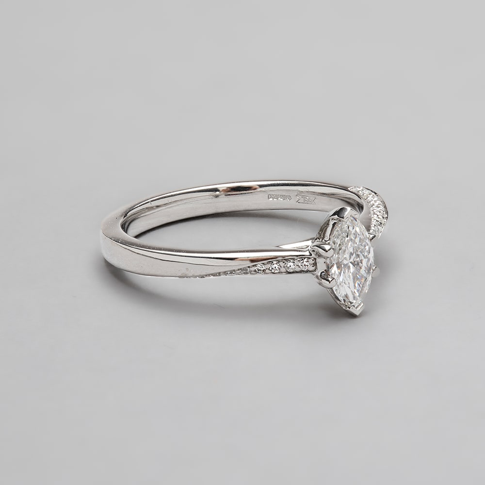 Platinum Marquise Cut Vortex Engagement Ring with Marquise, 0.34ct, E Colour, VVS2 Clarity - IGI LG494160456 