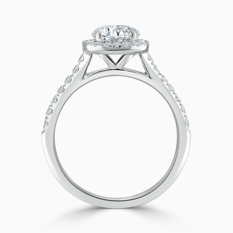 Platinum Pear Shape Classic Wedfit Halo Engagement Ring