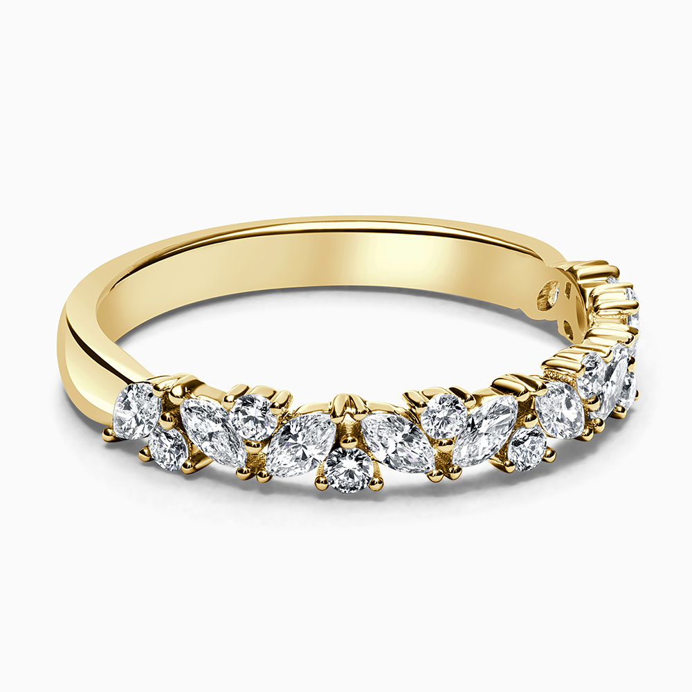 18ct Yellow Gold Alternating Marquise And Round Eternity Ring
