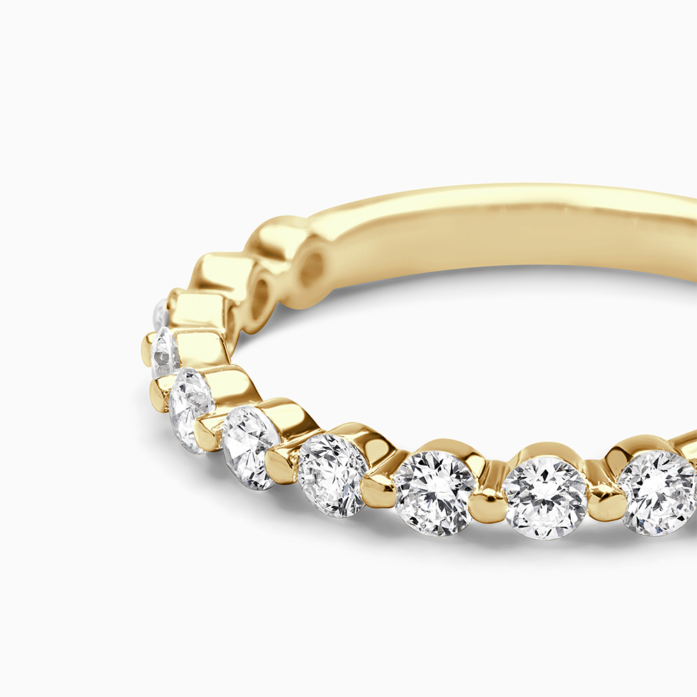 18ct Yellow Gold Shared Claw 2mm Eternity Ring