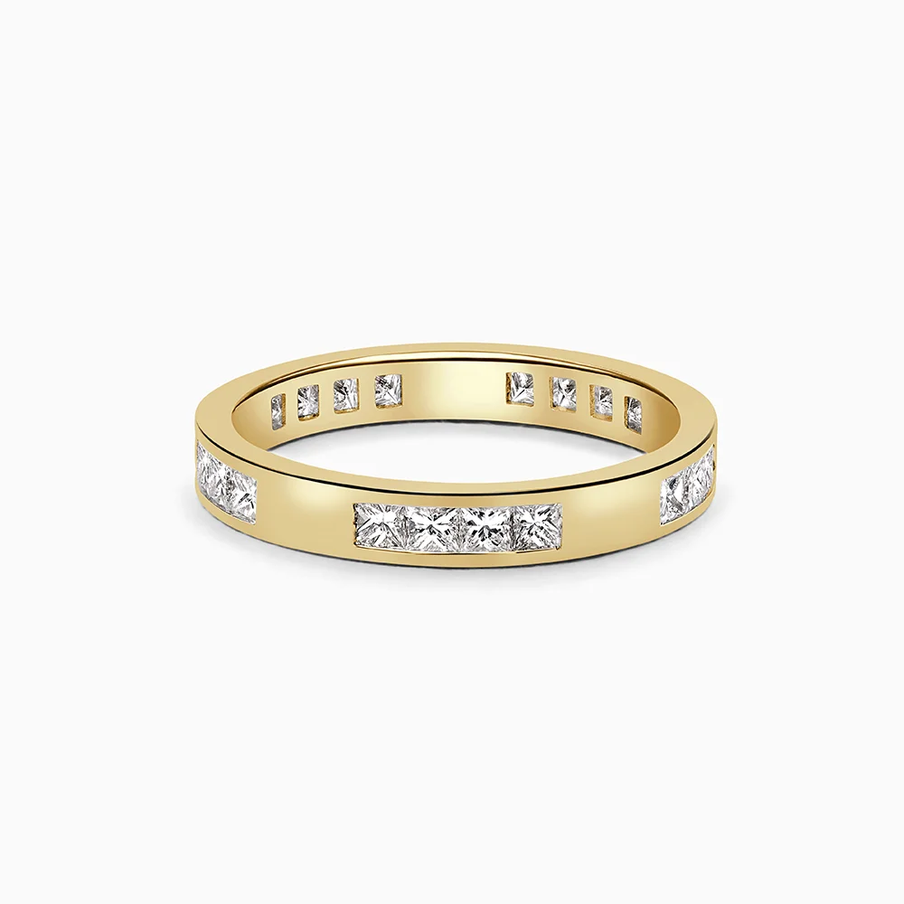 18ct Yellow Gold Princess Channel Insert Eternity Ring