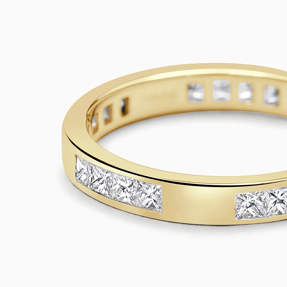 18ct Yellow Gold Princess Channel Insert Eternity Ring