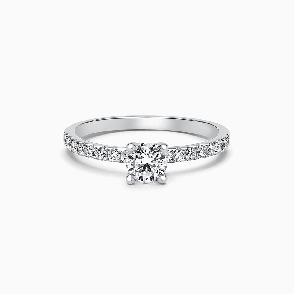 Platinum Round Brilliant Simplicity Cutdown Engagement Ring with Round, 0.50ct, F Colour, VS2 Clarity - IGI 516258592 
