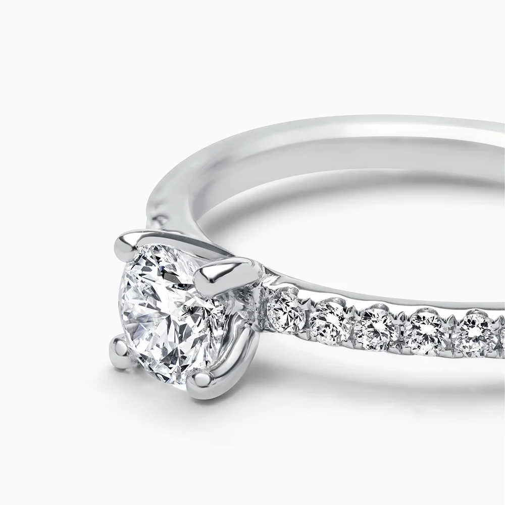 Platinum Round Brilliant Simplicity Cutdown Engagement Ring with Round, 0.50ct, F Colour, VS2 Clarity - IGI 516258592 