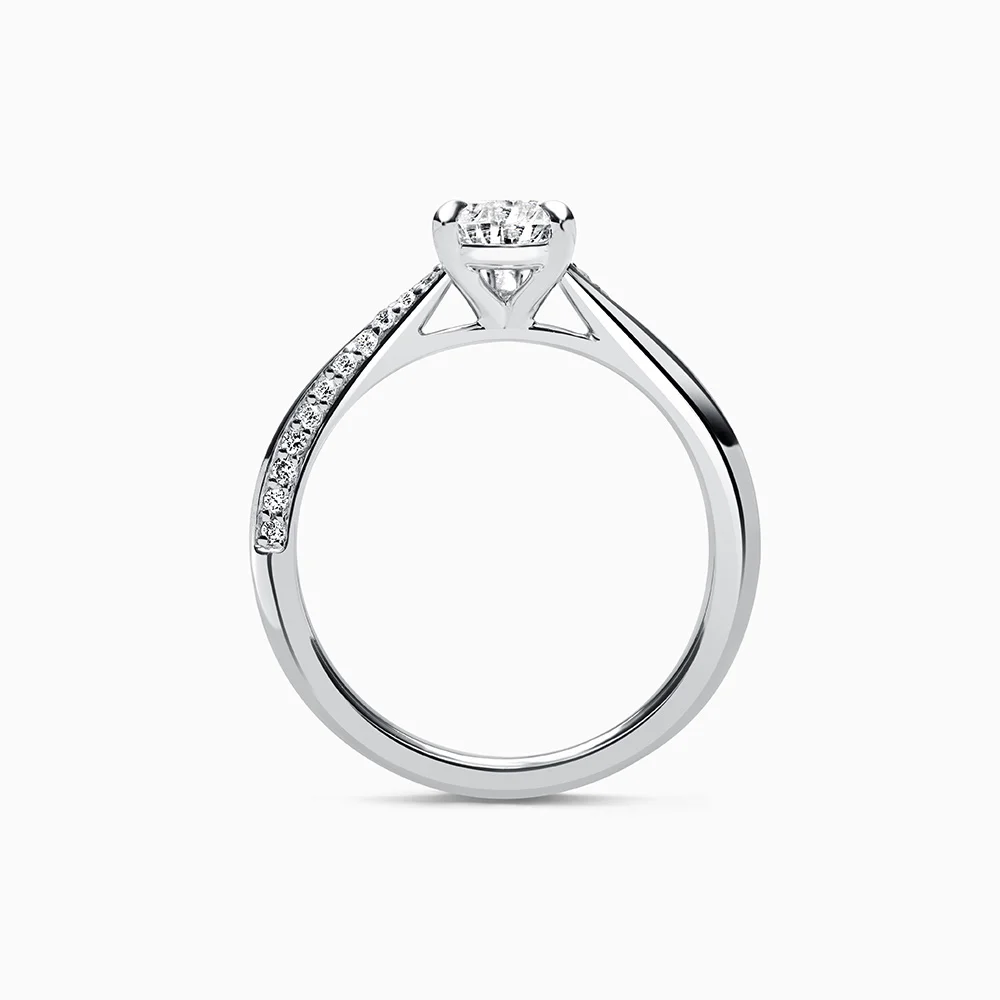 Platinum Pear Shape Vortex Engagement Ring with Pear, 0.74ct, D Colour, VVS1 Clarity - IGI 520214785 