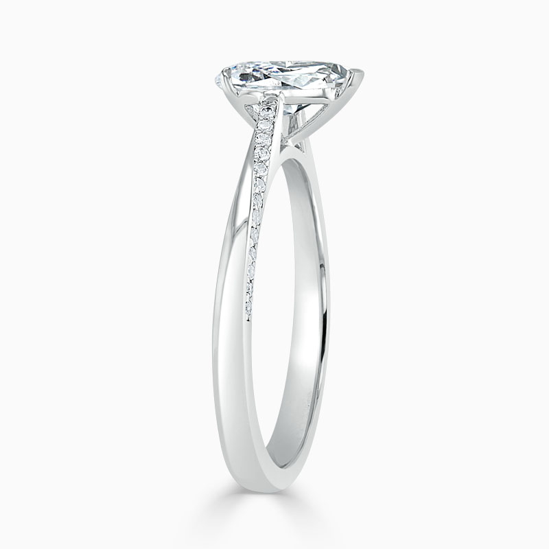 Platinum Pear Shape Vortex Engagement Ring