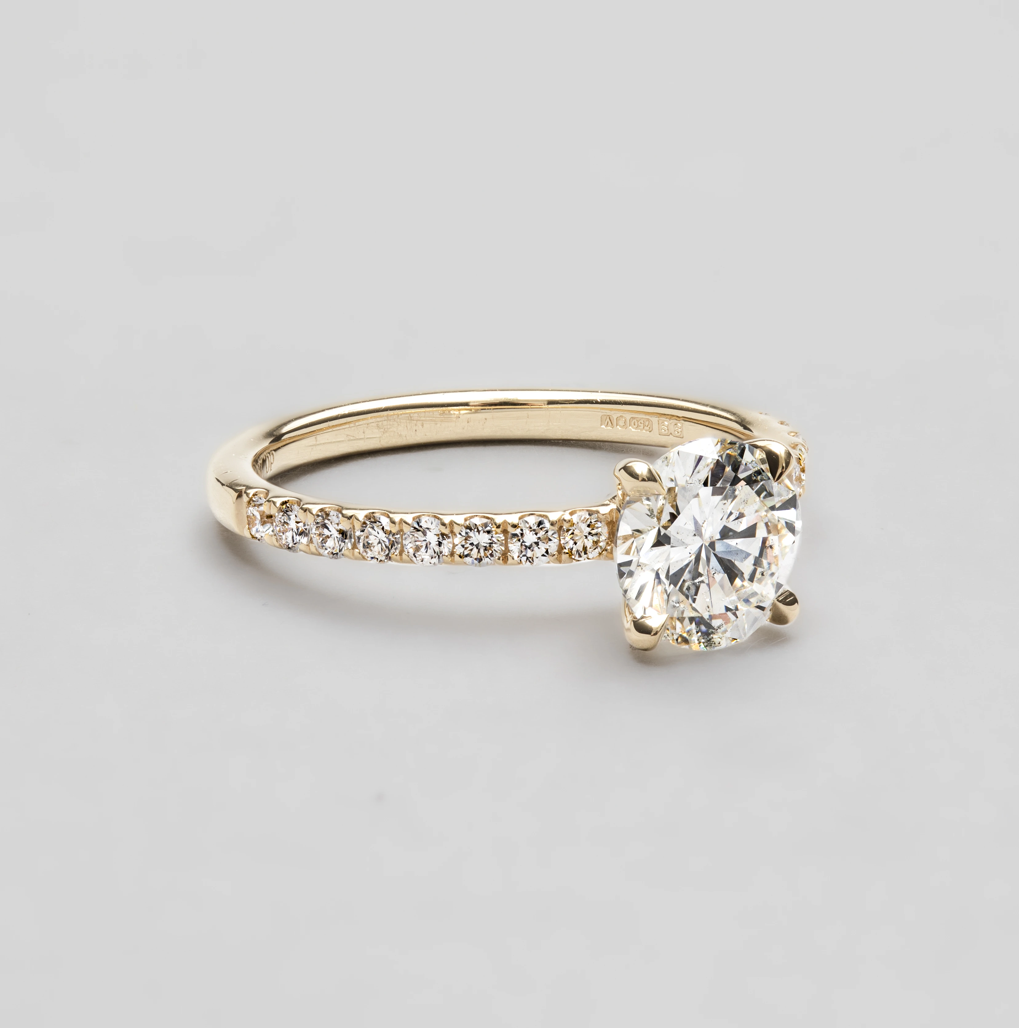 [PDR0020] 18ct Yellow Gold Simplicity Cutdown Round Brilliant Diamond Engagement Ring - GIA 2221572370 1.25CT G/I1