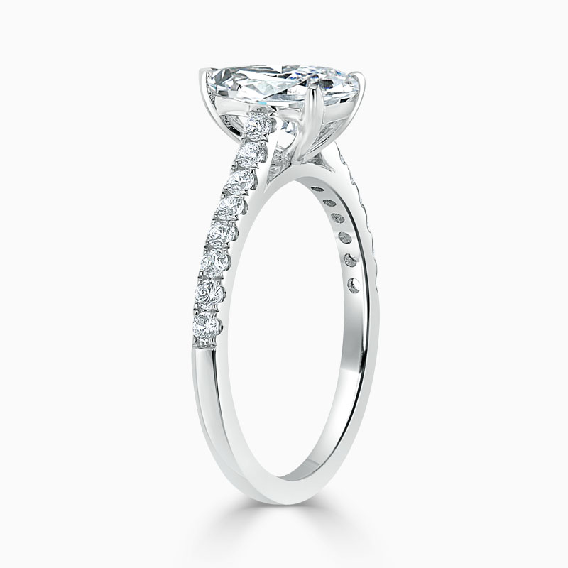 18ct White Gold Pear Shape Classic Wedfit Cutdown Engagement Ring