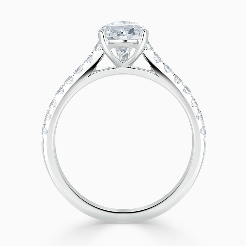 18ct White Gold Pear Shape Classic Wedfit Cutdown Engagement Ring
