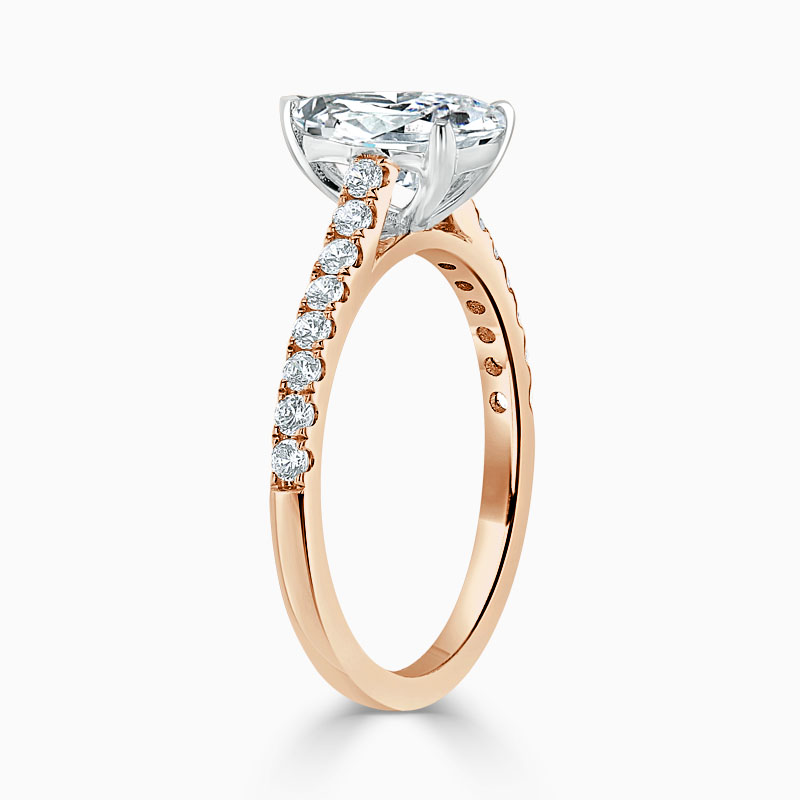 18ct Rose Gold Pear Shape Classic Wedfit Cutdown Engagement Ring