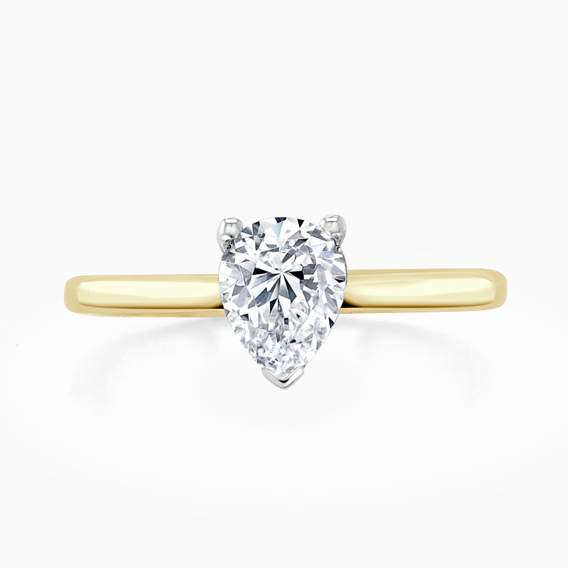 18ct Yellow Gold Pear Shape Classic Wedfit Engagement Ring