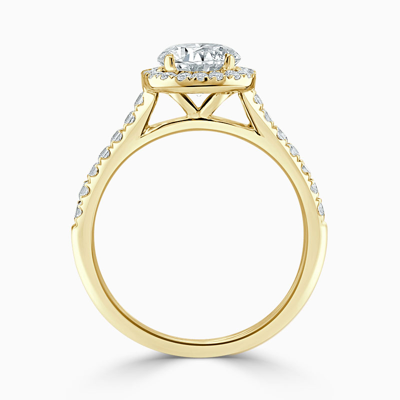 18ct Yellow Gold Pear Shape Classic Wedfit Halo Engagement Ring