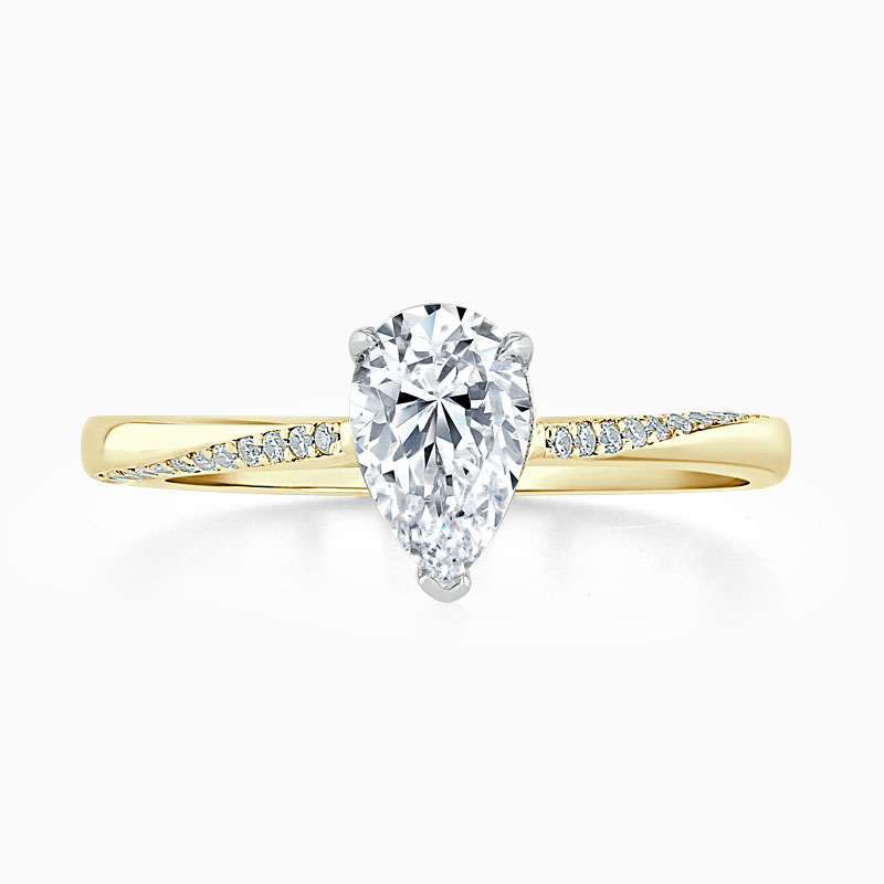 18ct Yellow Gold Pear Shape Vortex Engagement Ring