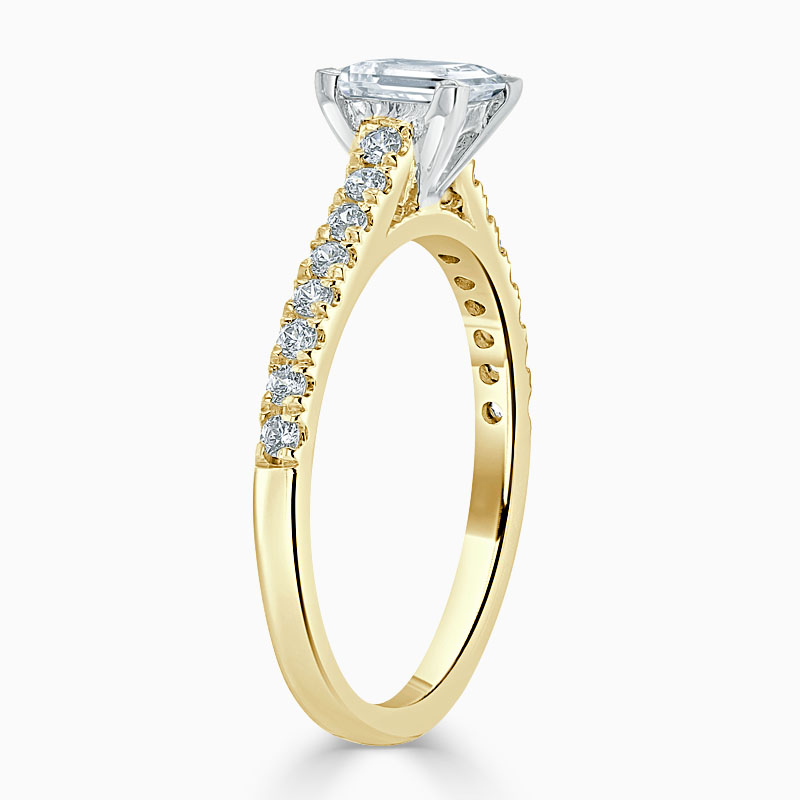 18ct Yellow Gold Princess Cut Classic Wedfit Cutdown Engagement Ring