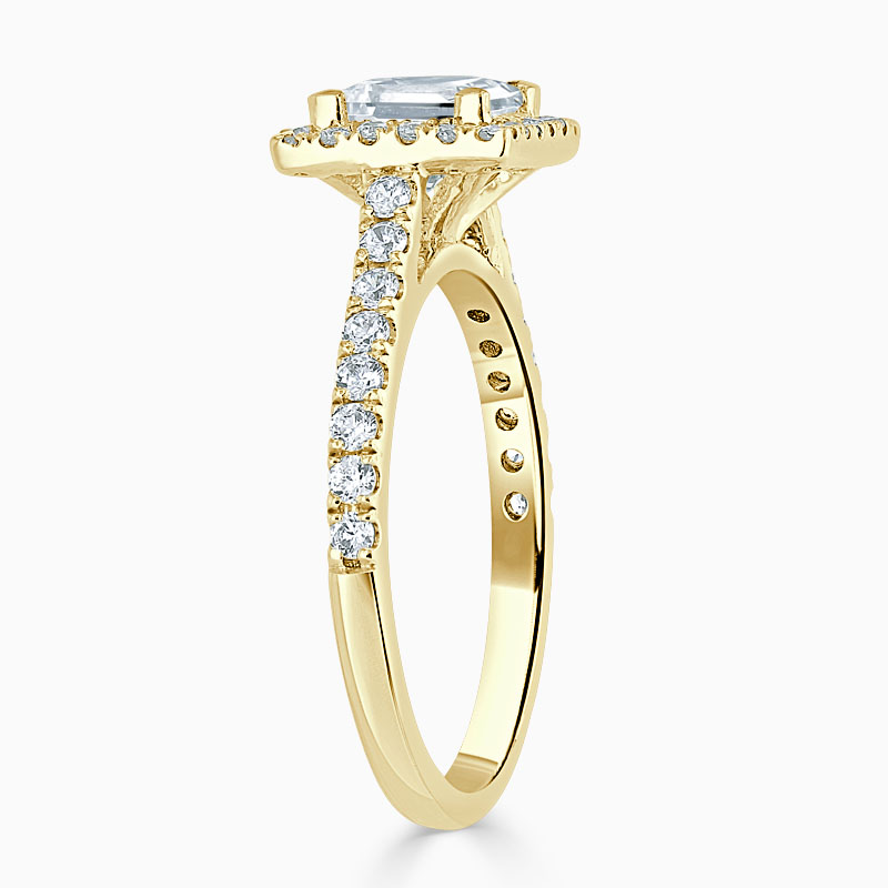 18ct Yellow Gold Princess Cut Classic Wedfit Halo Engagement Ring