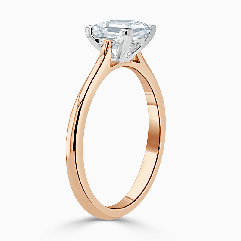 18ct Rose Gold Princess Cut Classic Wedfit Engagement Ring
