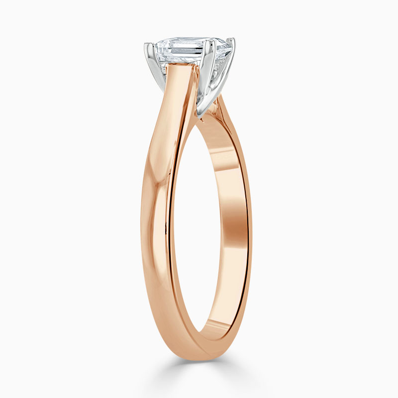 18ct Rose Gold Princess Cut Openset Engagement Ring