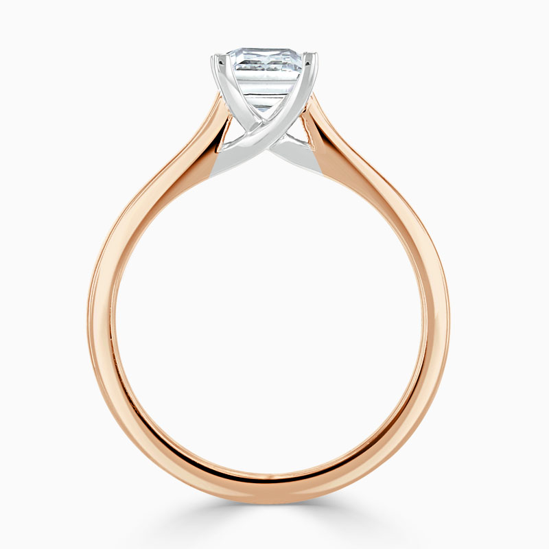 18ct Rose Gold Princess Cut Openset Engagement Ring