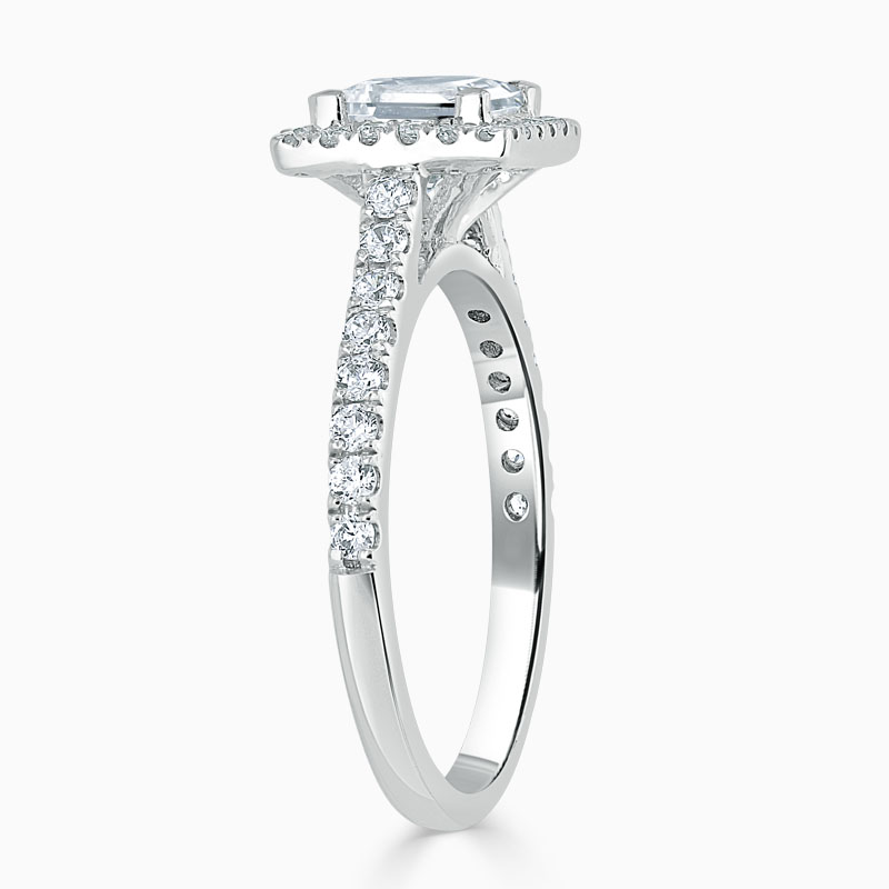 18ct White Gold Princess Cut Classic Wedfit Halo Engagement Ring