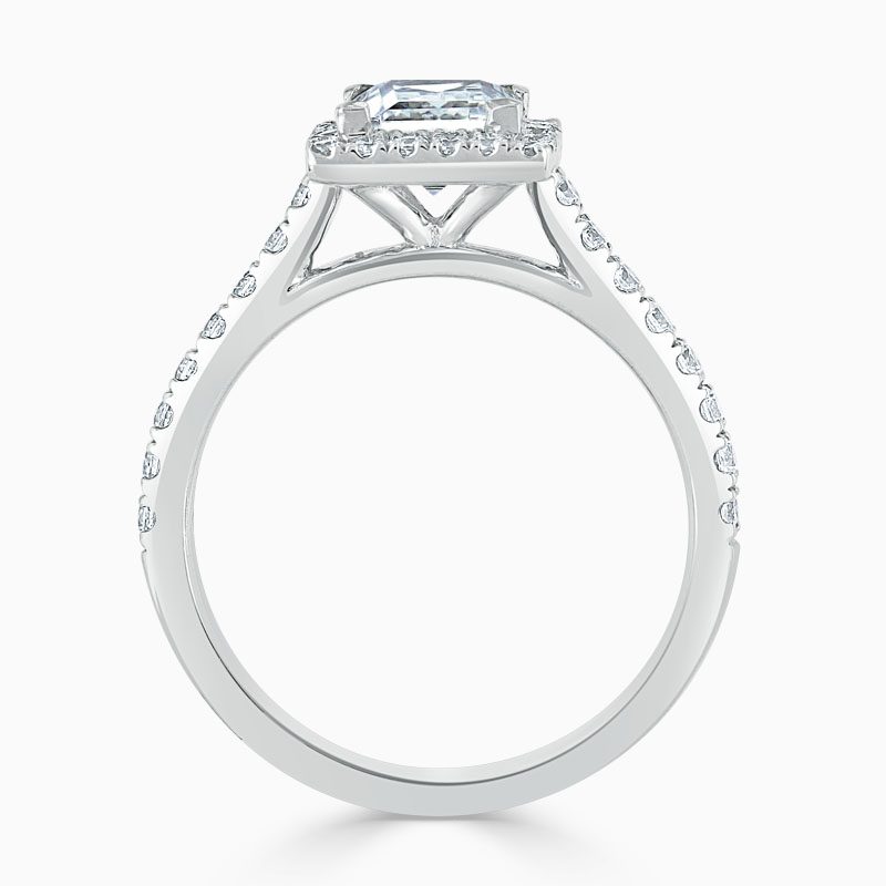 18ct White Gold Princess Cut Classic Wedfit Halo Engagement Ring