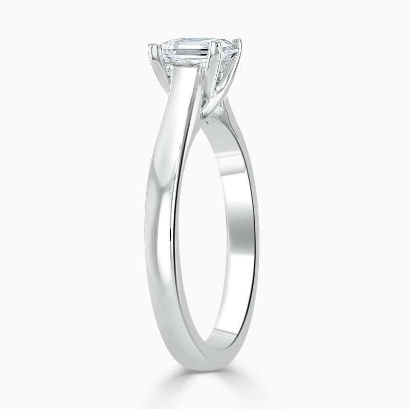 18ct White Gold Princess Cut Openset Engagement Ring