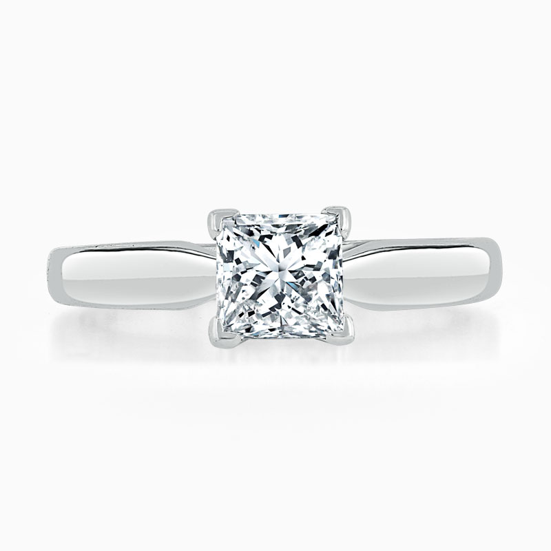 Platinum Princess Cut High Set Engagement Ring