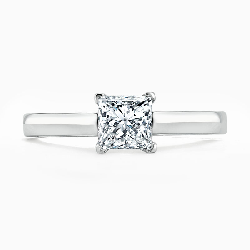 Platinum Princess Cut Openset Engagement Ring