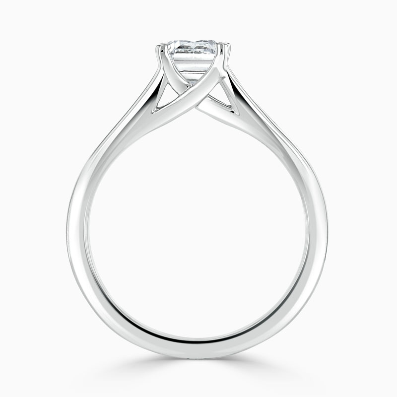 Platinum Princess Cut Split Shoulder Engagement Ring