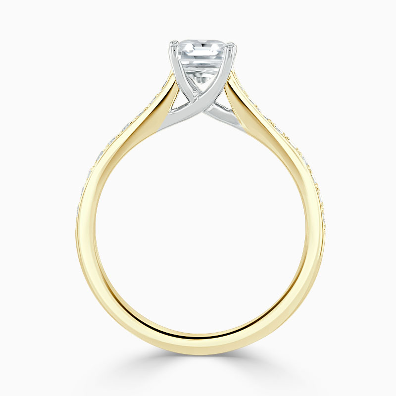 18ct Yellow Gold Radiant Cut Openset Pavé Engagement Ring