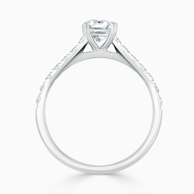 18ct White Gold Radiant Cut Classic Wedfit Cutdown Engagement Ring