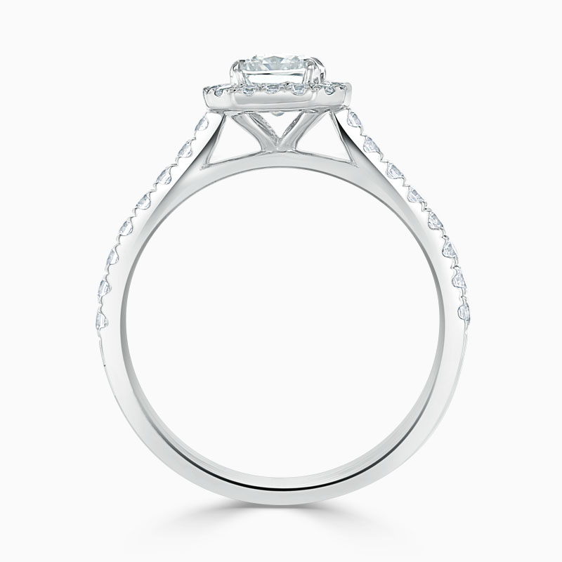 18ct White Gold Radiant Cut Classic Wedfit Halo Engagement Ring