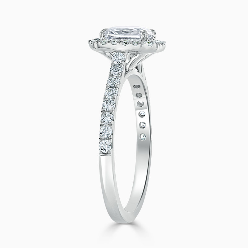 Platinum Radiant Cut Classic Wedfit Halo Engagement Ring