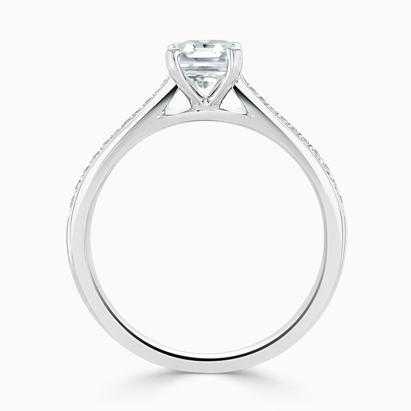 Platinum Radiant Cut Tapered Pavé Engagement Ring