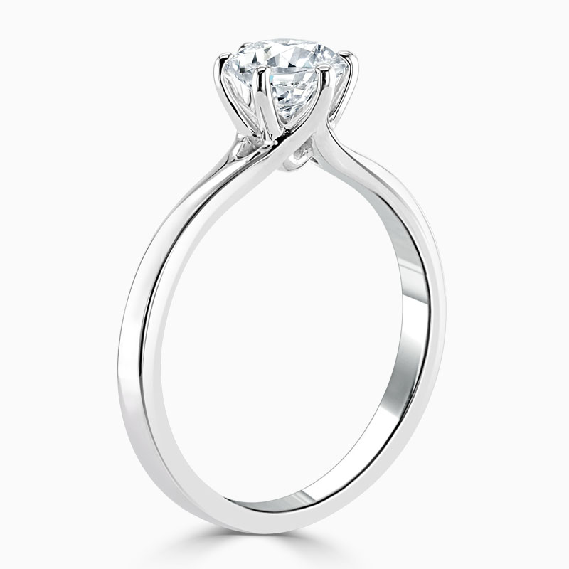 Platinum Round Brilliant Brilliant 6 Claw Engagement Ring