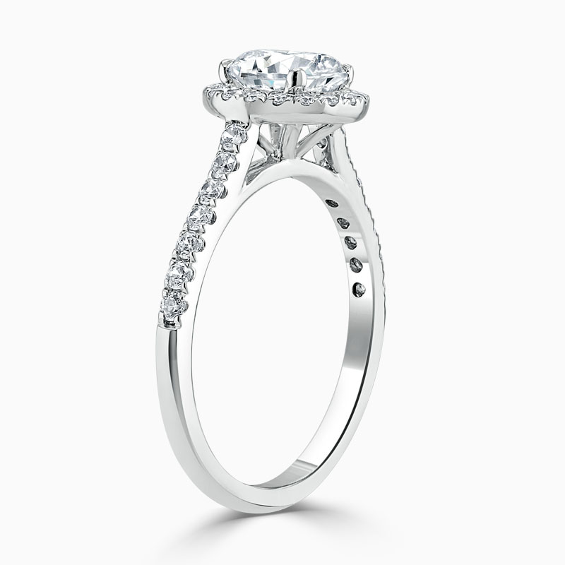 Platinum Round Brilliant Classic Wedfit Halo Engagement Ring