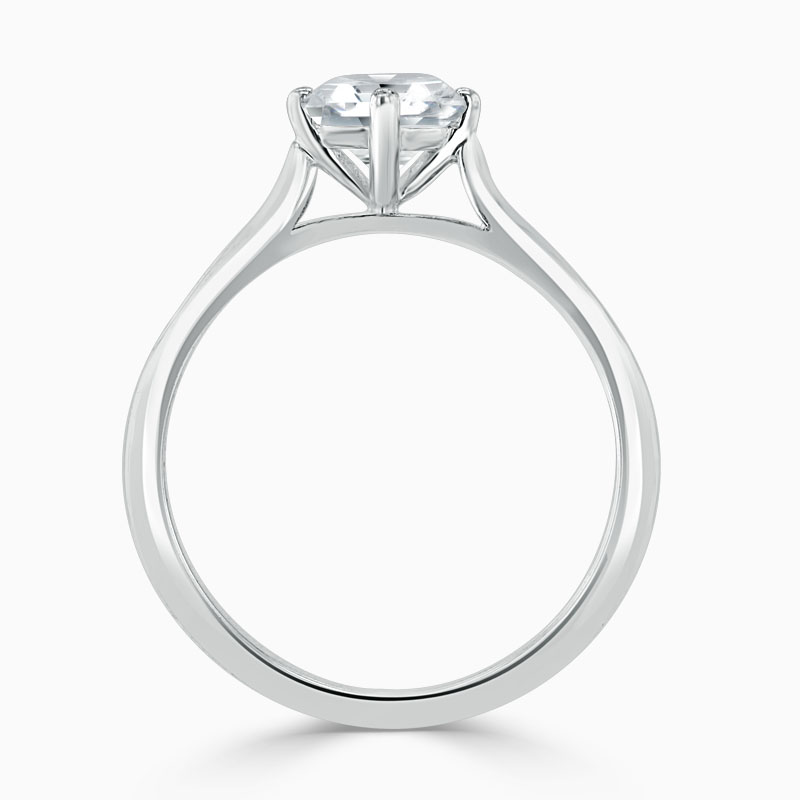 Platinum Round Brilliant Compass Engagement Ring