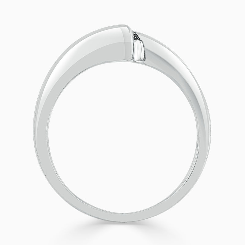Platinum Round Brilliant Crossover Engagement Ring