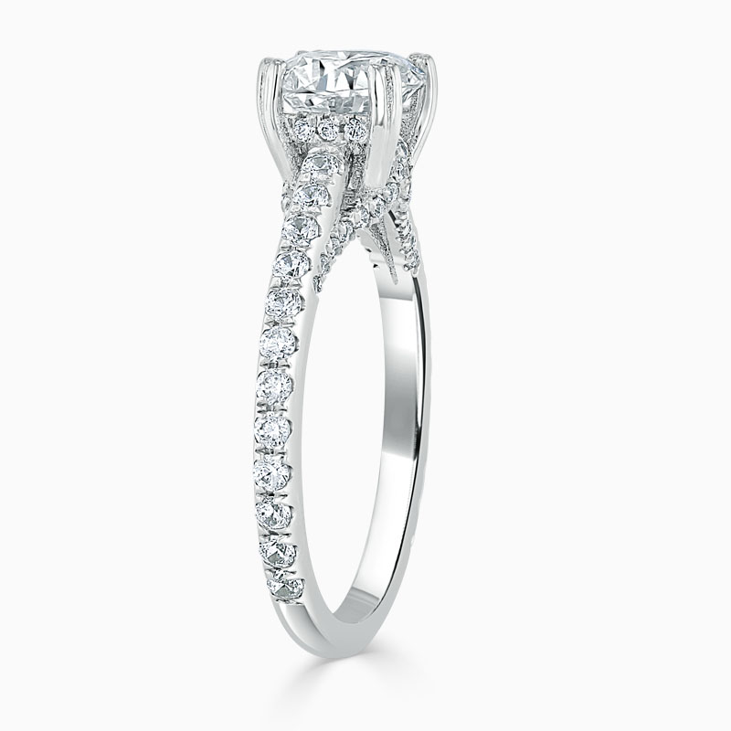 Platinum Round Brilliant Entwined Set Engagement Ring