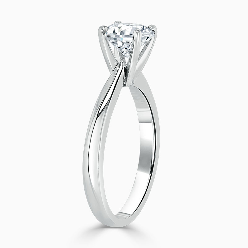 Platinum Round Brilliant High Set Engagement Ring