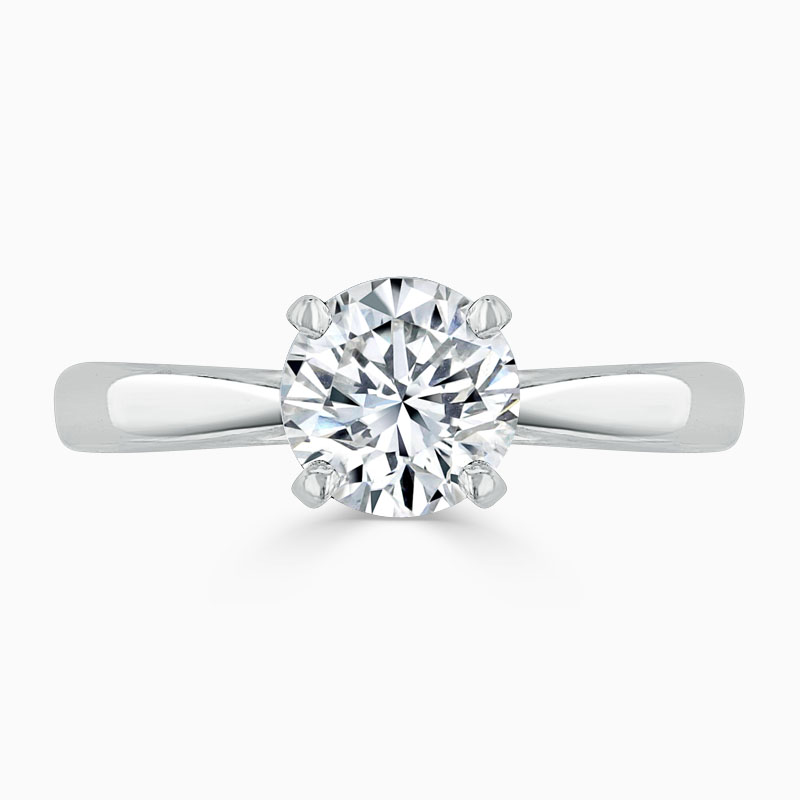 Platinum Round Brilliant High Set Engagement Ring