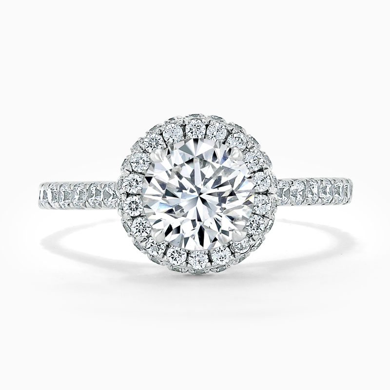 Platinum Round Brilliant Luxe Halo Engagement Ring